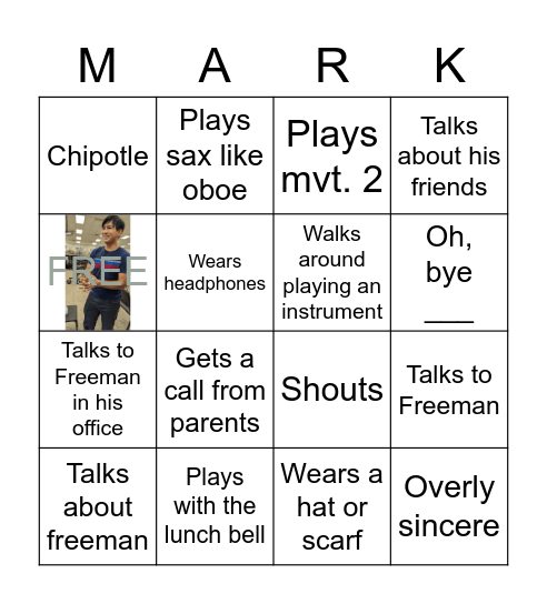 Mark Bingo Card