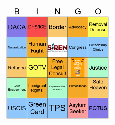 SIREN Bingo Card