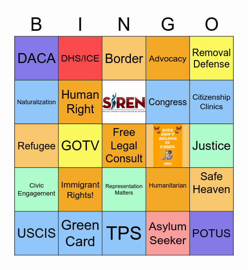SIREN Bingo Card