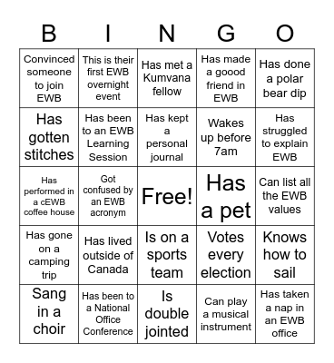 EWBingo Card