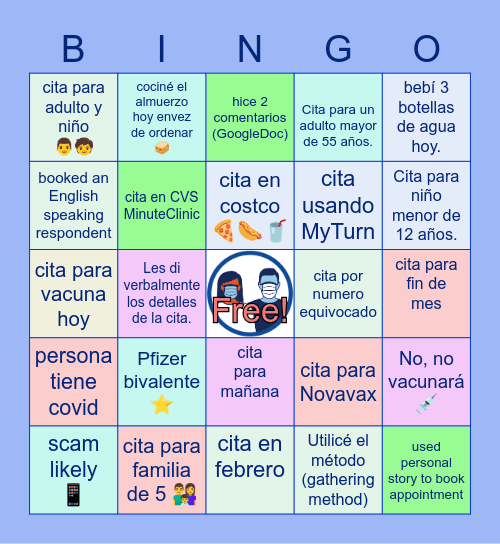 Team 3 Español Bingo Card