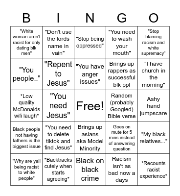 Jamal4Jesus Bingo Card