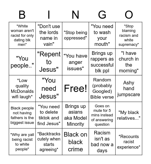 Jamal4Jesus Bingo Card