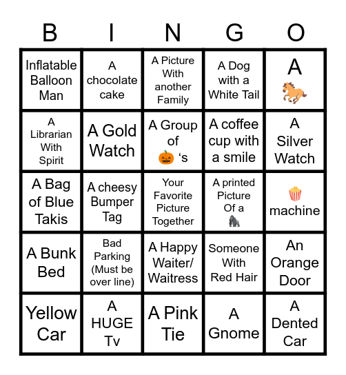 Couple Bingo Card