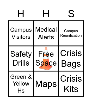 Henrico High School Safety Bingo Card