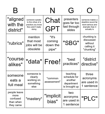 BINGO Card
