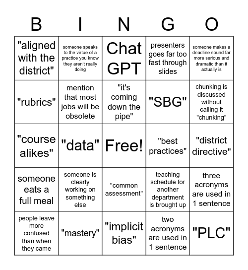 BINGO Card