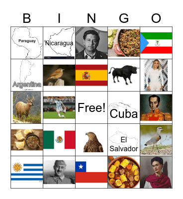 Loteria de Países y Culaturas Españoles Bingo Card
