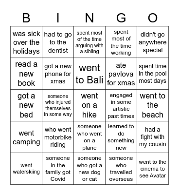 FIRST DAY BACK BINGO Card