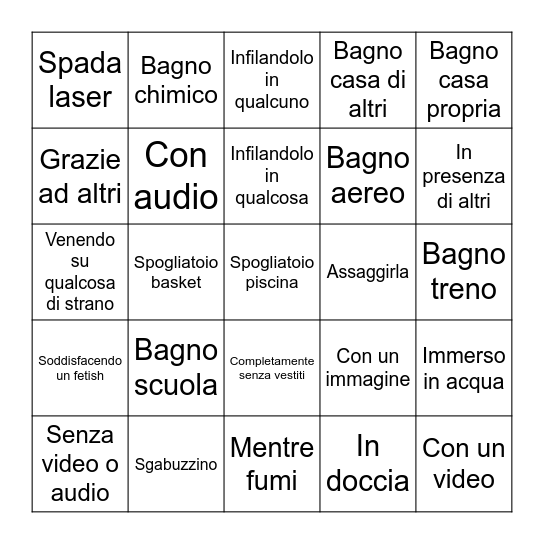 N. Bingo Card