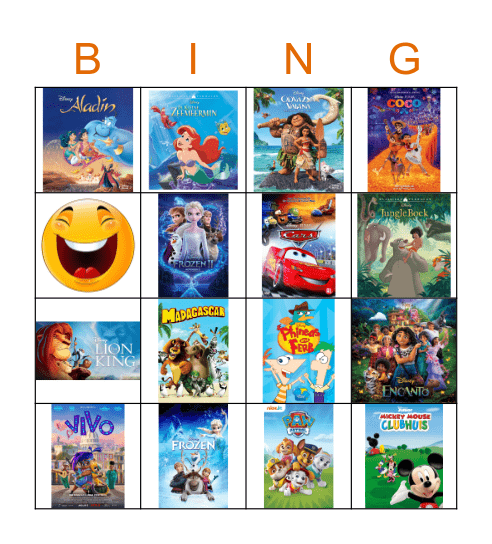 Disney Bingo Card