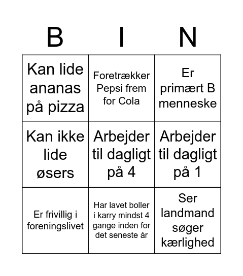 Netværksmøde i Aarhus Bingo Card