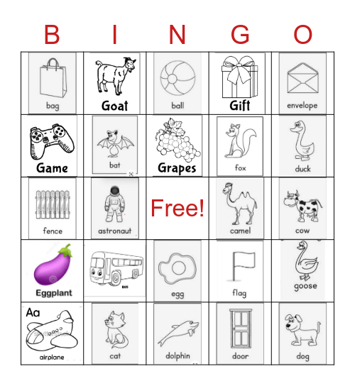 vocabulary bingo 1st - 2nd grade Bingo Card