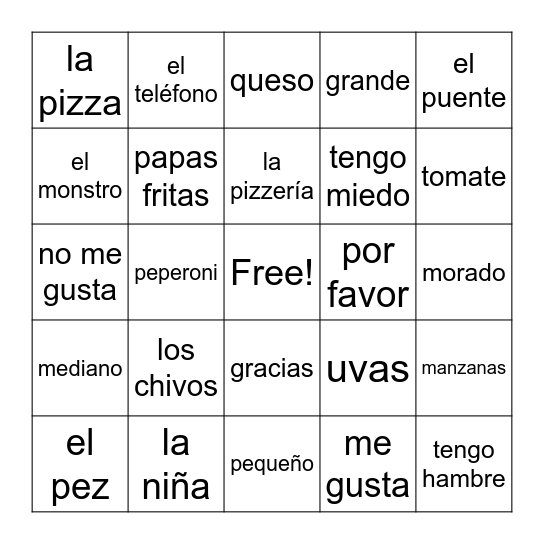 los 3 chivos Bingo Card