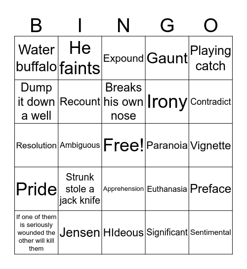 Chapter 5-8 TTTC Bingo Card