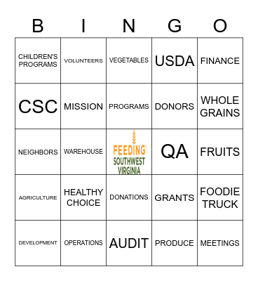 FEEDING SWVA Bingo Card