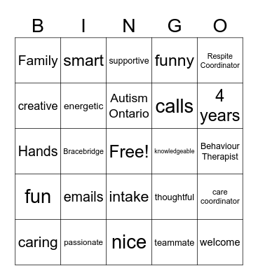 Best Wishes Rebecca Bingo Card