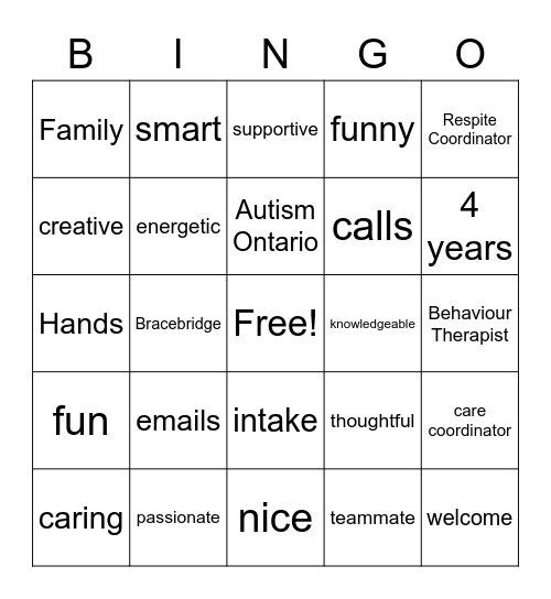 Best Wishes Rebecca Bingo Card