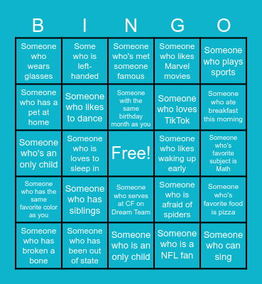 Human Bingo Card