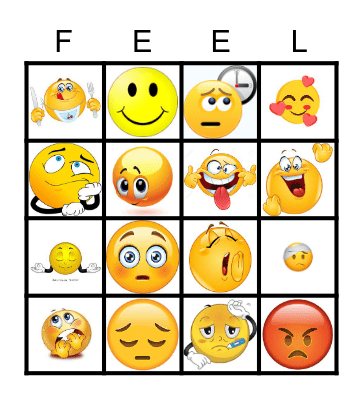 Identifying Feelings Bingo Card