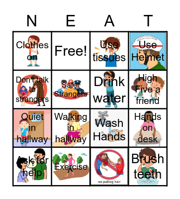 Healthy Habits Bingo Card