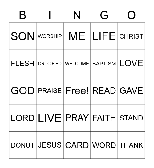 Flourishing Grace 5th Sunday Bingo! Bingo Card