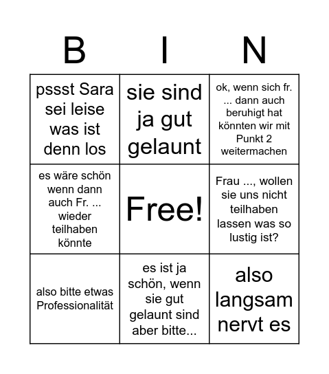 Saras Secret Bingo Challenge Bingo Card