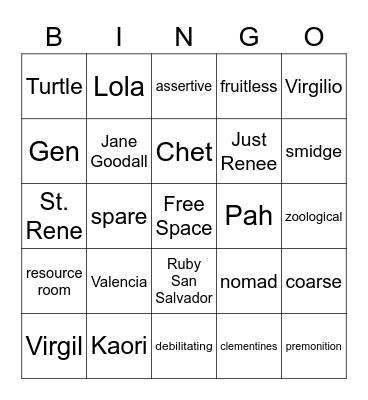 Hello Universe Bingo! Bingo Card