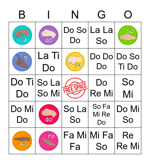 Solfege Bingo Card