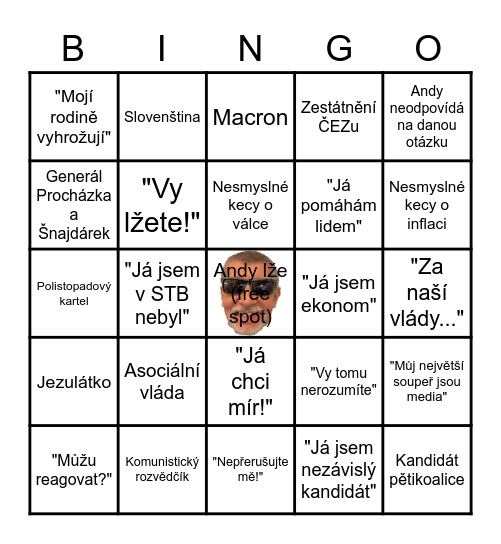 Babiš Bingo Card