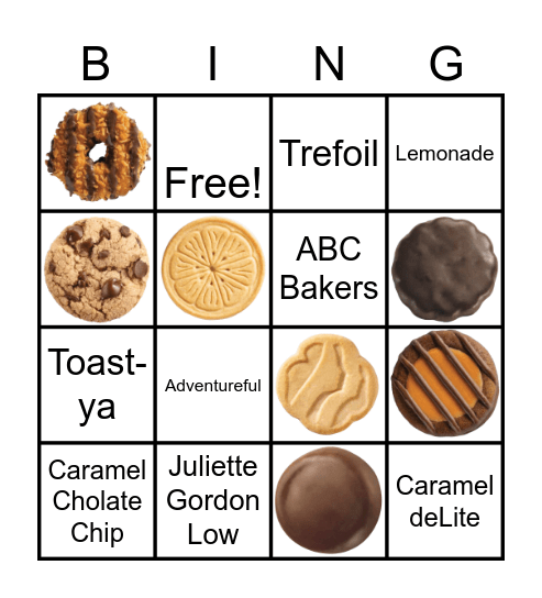 Cookie Rally Bingo Card