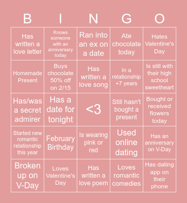 ATHENAWORKS - Valentine's Day Bingo Card