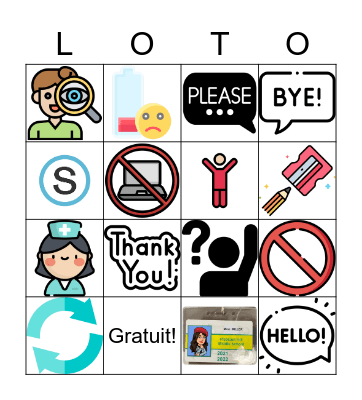 Les Procédures de Classe Bingo Card