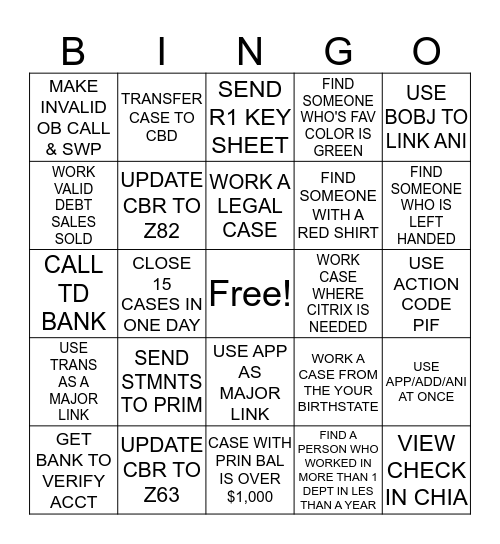 CHRONICLES OF BINGO! Bingo Card