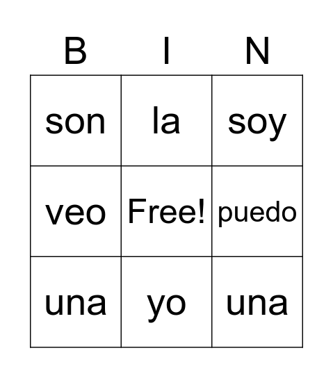 Lista #1 Bingo Card