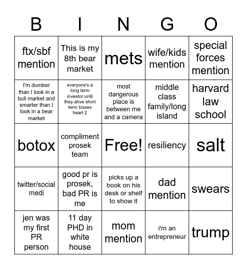 AS BINGO Card