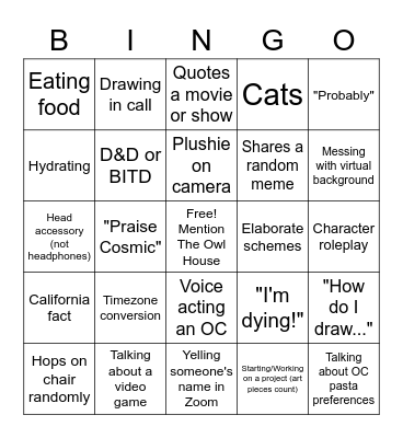 Name Bingo Card