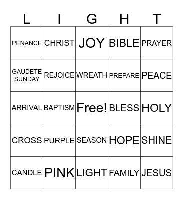 Advent Bingo Card