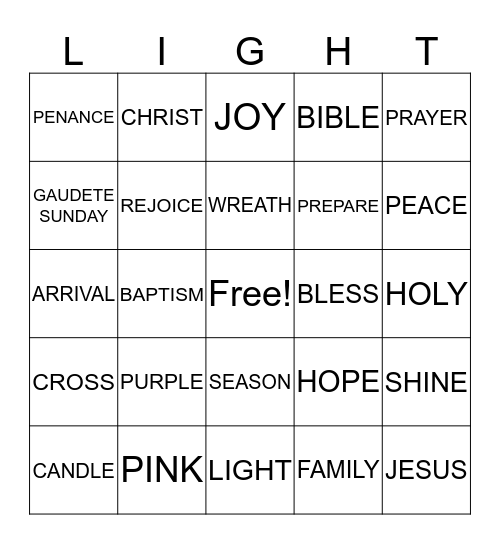 Advent Bingo Card
