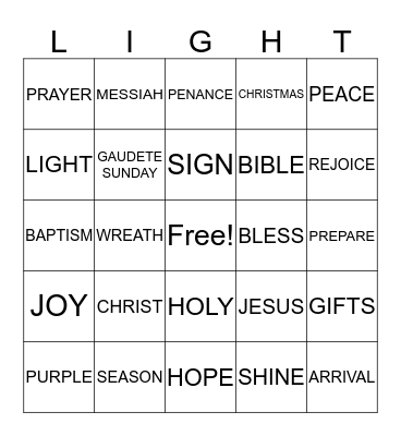 Advent Bingo Card