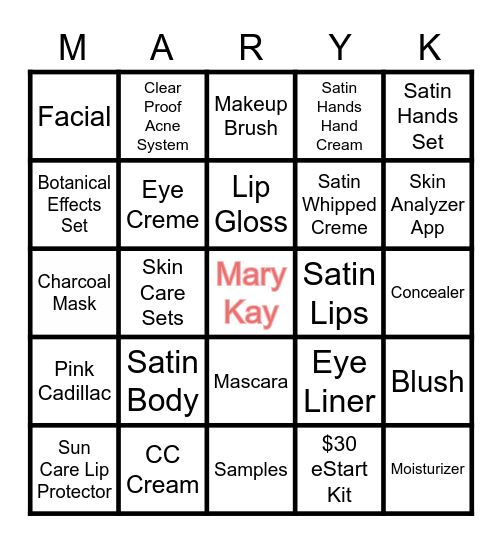 MARY KAY BINGO PARTY Bingo Card