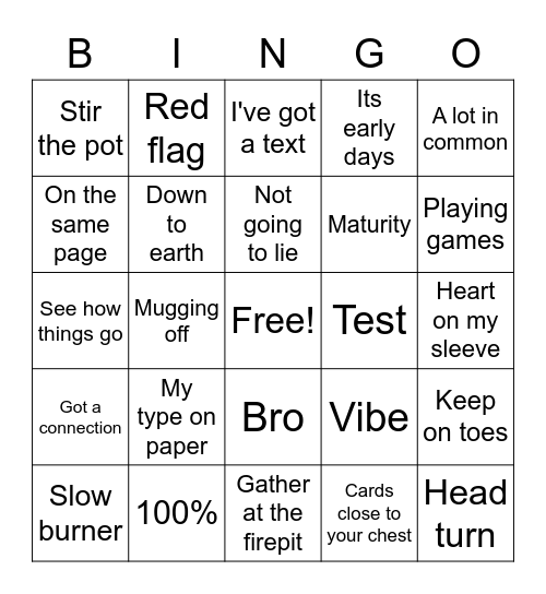 Vole Bingo Card