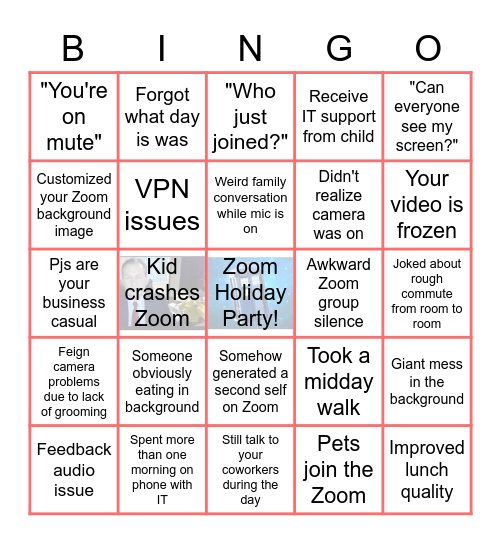 T E L E W O R K Bingo Card