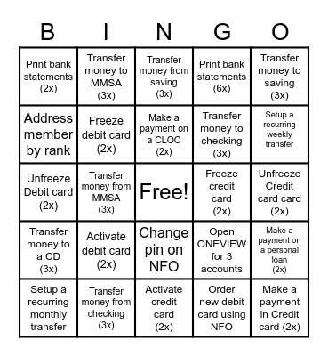 ONEVIEW EDITION Bingo Card