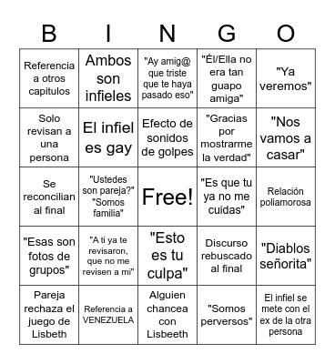 I N F I E L E S Bingo Card