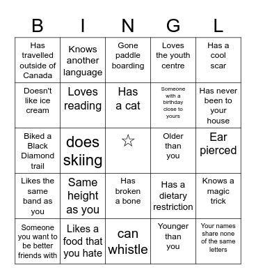 MINGLE BINGL Bingo Card