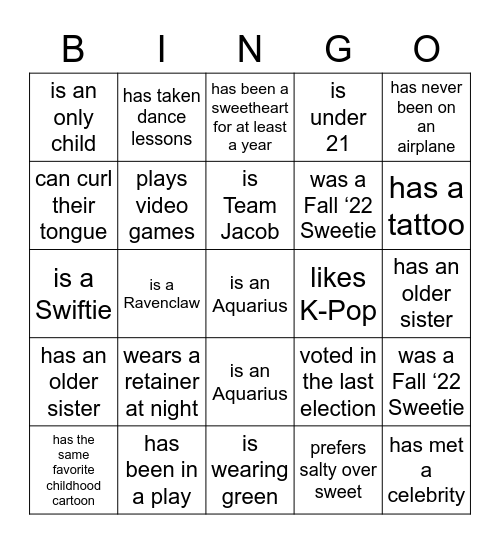 Find Someone Who... Bingo Card