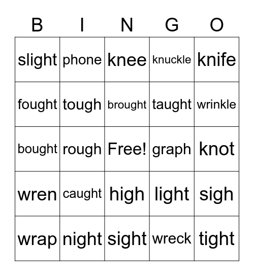 Unit 7 Superkids Bingo Card