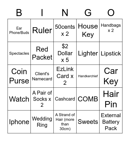 TEAM Bingo Card