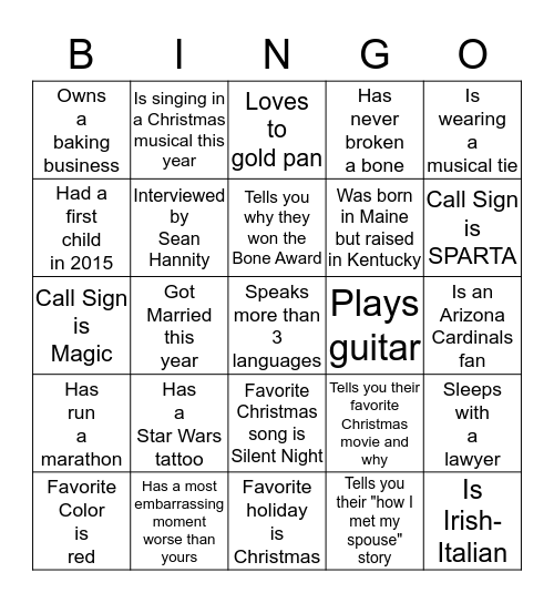 12RS HOLIDAY PARTY 2015 Bingo Card
